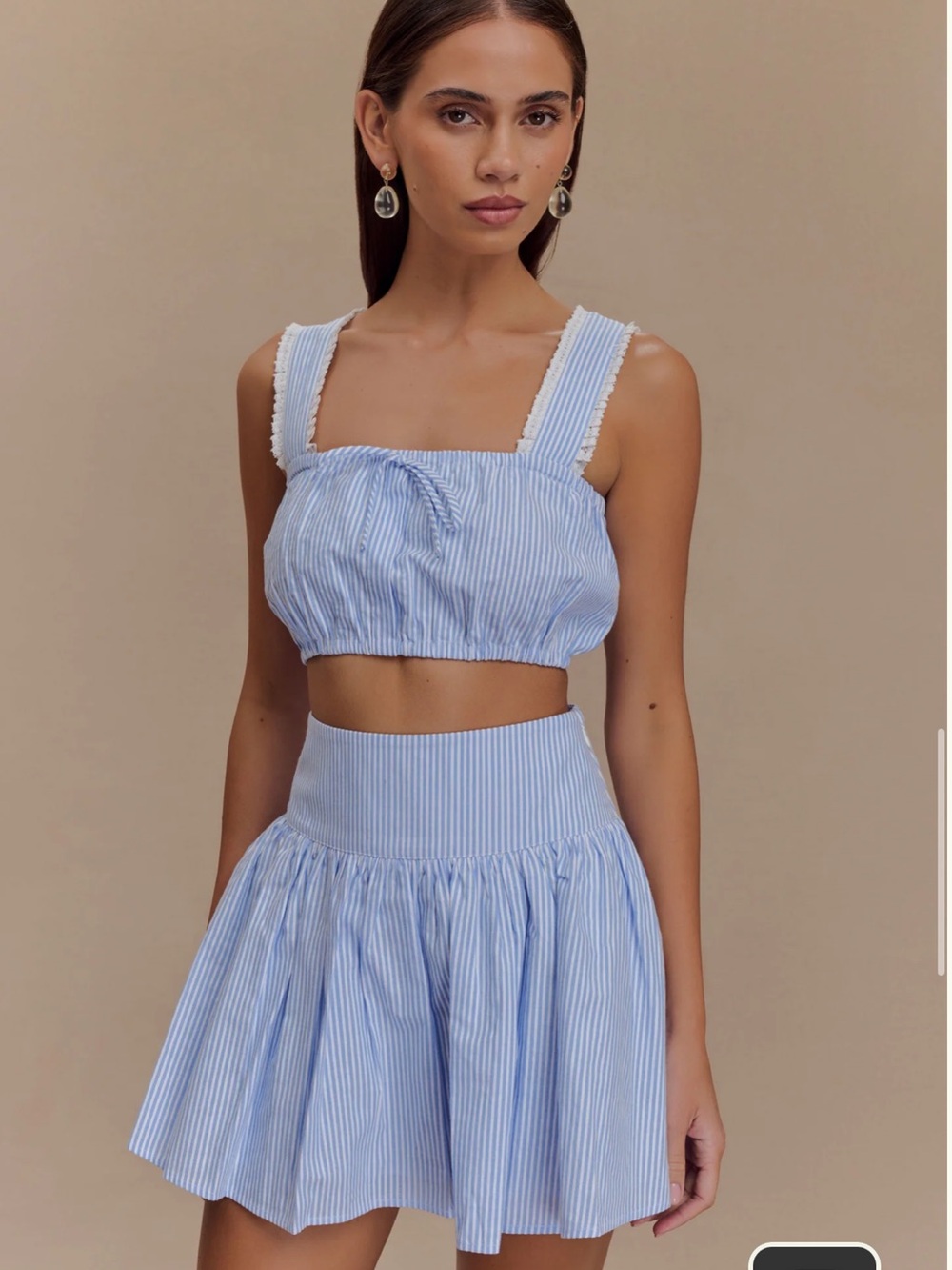 MESHKI Gretel Blue Pinstripe Set